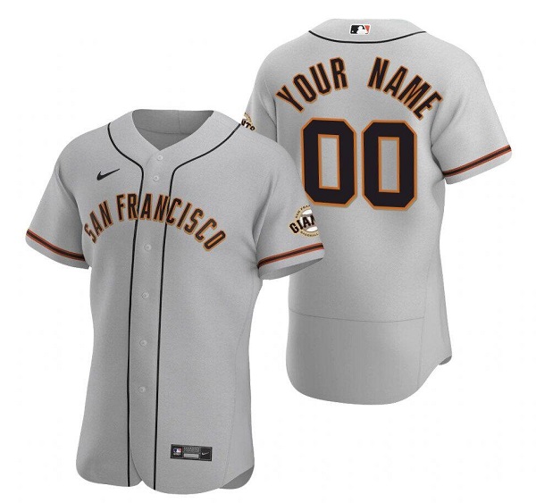 Men's San Francisco Giants ACTIVE PLAYER Custom Gray Flex Base Stitched Jersey